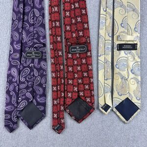 Bruno Piattelli Tie Lot Mens One Size Multicolor Paisley Geometric Silk Classic